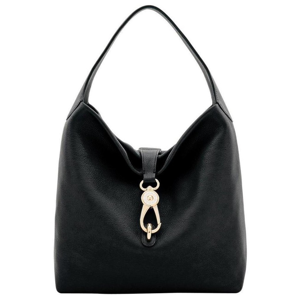 Dooney & Bourke Womens Belvedere Logo Lock Shoulder Bag Black